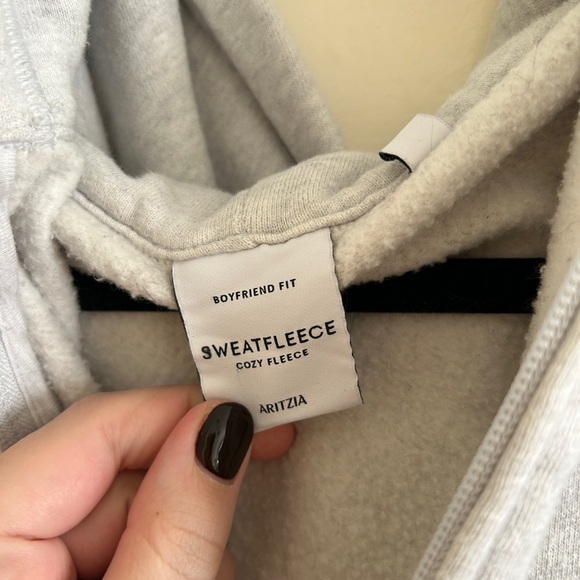 Aritzia Light Gray Sweatfleece Hoodie - Picture 3 of 3